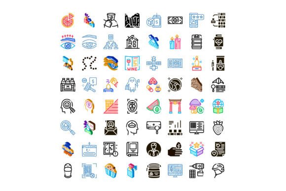 Abstract Icon Set Pictograms Diverse Con: Modern, Versatile Icons for Real-World Design Needs