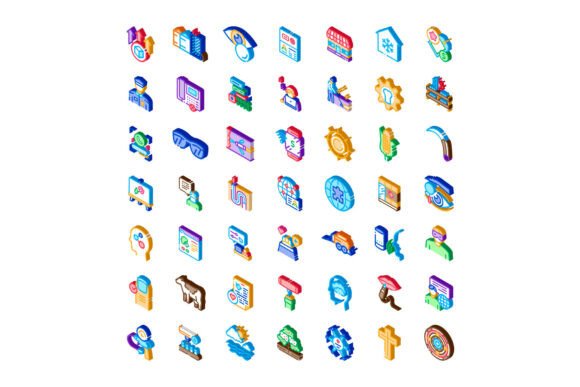 Business and Technology Isometric Icons