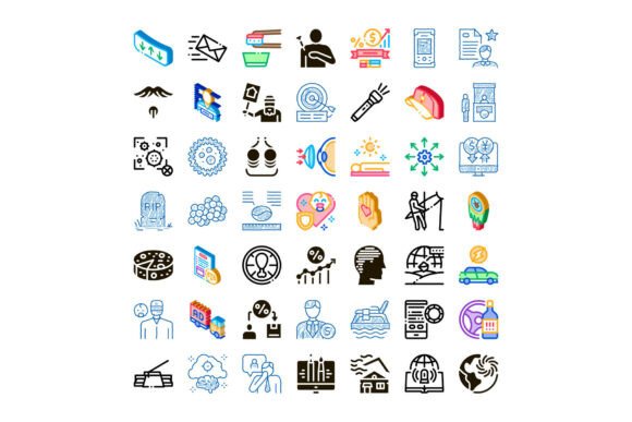 Business & Lifestyle Isometric Icon Set