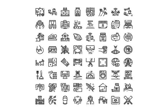 Business Technology Outline Pictograms D: Streamlining Visual Communication Across Workflows