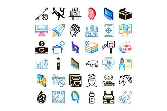 Collection of Diverse Line Art and Isome