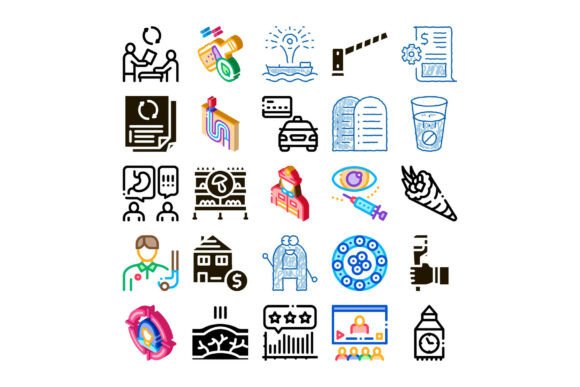 Collection of Various Icon Sets Represen