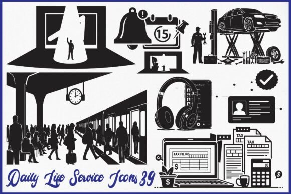 Daily Life Service Silhouette Icons: Simple, Scalable Visuals for Real-World Digital Projects