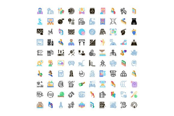Diverse Business and Life Glyph Icon Set: A Visual Language for Modern Communication