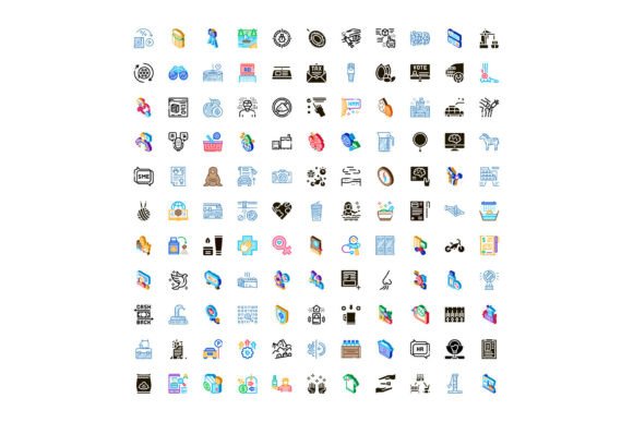 Diverse Icons Collection Representing Bu