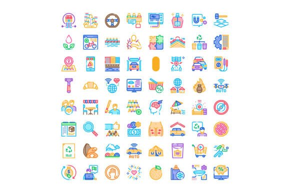 Diverse Icons Representing Modern Life