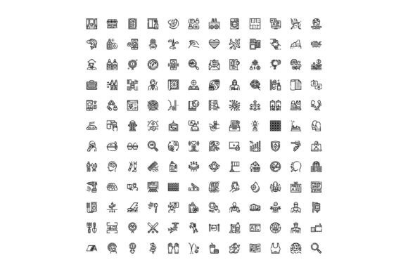 Diverse Universal Interface Icons Set of