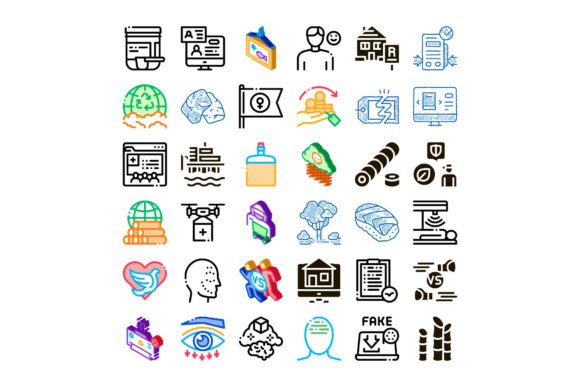 Icon Set Representing Modern Business