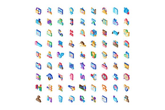 Isometric Icon Collection Business & T
