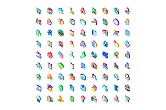 Isometric Icon Collection Illustrating V: A Smart Design Asset for Modern Digital Projects