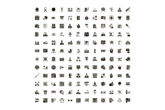 Large Collection of Diverse Business and Glyph Icons: A Strategic Design Asset