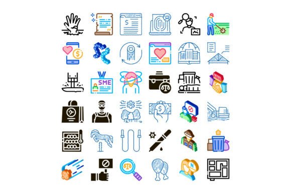 Various Business and Lifestyle Icons Col